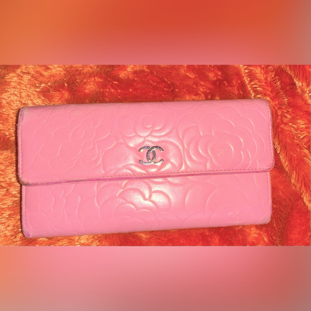 Chanel Camellia Lambskin Wallet